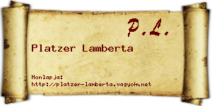 Platzer Lamberta névjegykártya